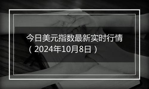 今日美元指数最新实时行情（2024年10月8日）