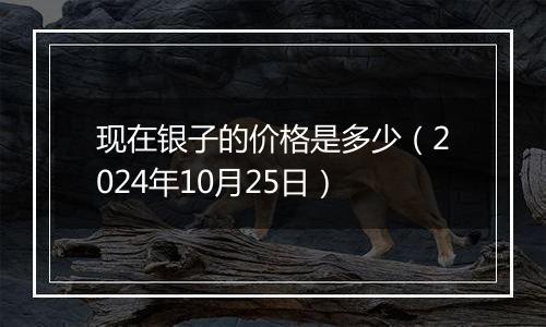 现在银子的价格是多少（2024年10月25日）