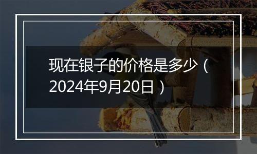 现在银子的价格是多少（2024年9月20日）