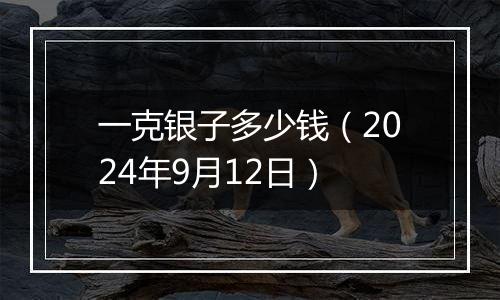 一克银子多少钱（2024年9月12日）