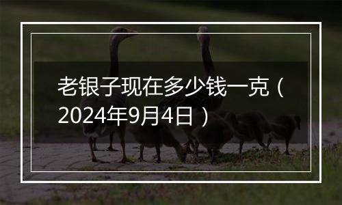 老银子现在多少钱一克（2024年9月4日）