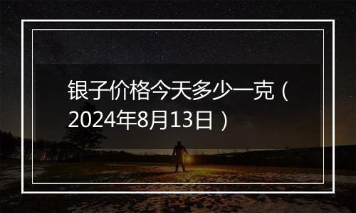 银子价格今天多少一克（2024年8月13日）