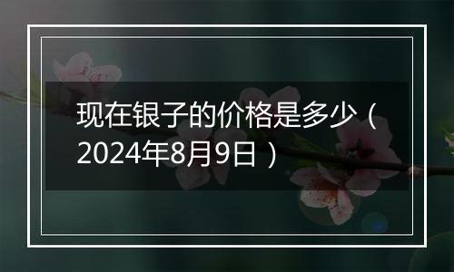 现在银子的价格是多少（2024年8月9日）