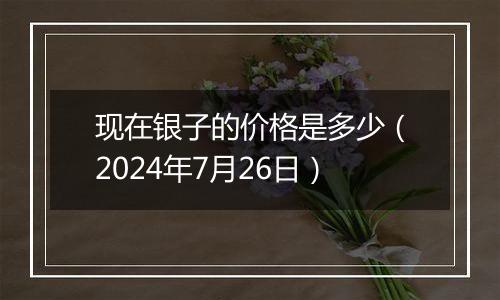 现在银子的价格是多少（2024年7月26日）