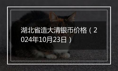 湖北省造大清银币价格（2024年10月23日）