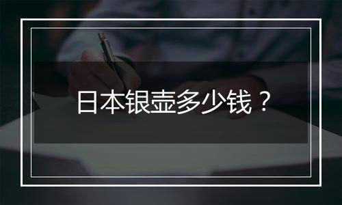 日本银壶多少钱？