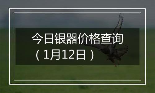 今日银器价格查询（1月12日）