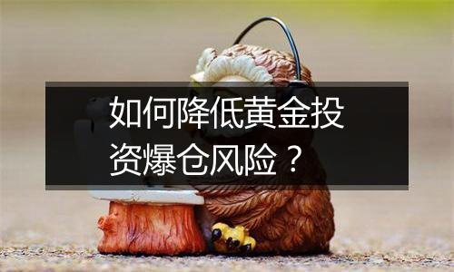 如何降低黄金投资爆仓风险？