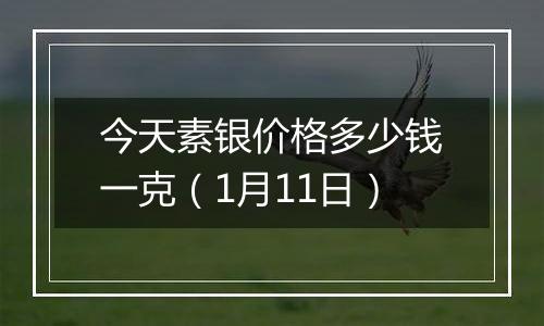 今天素银价格多少钱一克（1月11日）