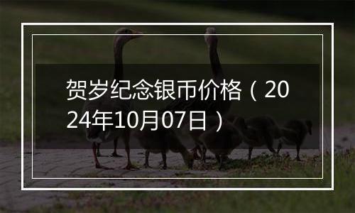 贺岁纪念银币价格（2024年10月07日）