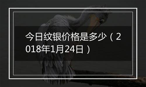 今日纹银价格是多少（2018年1月24日）