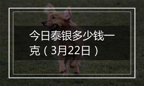 今日泰银多少钱一克（3月22日）