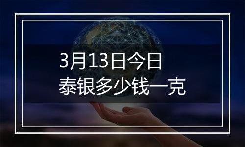 3月13日今日泰银多少钱一克