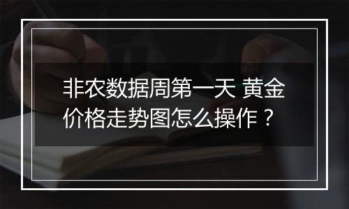 非农数据周第一天 黄金价格走势图怎么操作？