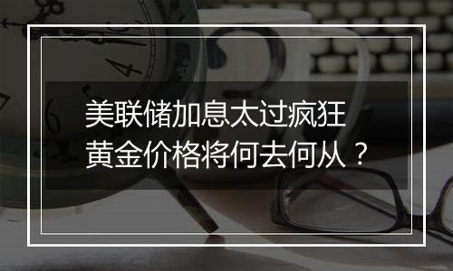 美联储加息太过疯狂 黄金价格将何去何从？