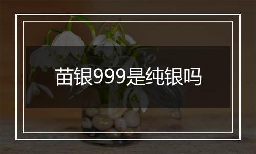 苗银999是纯银吗