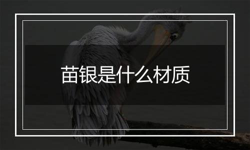 苗银是什么材质