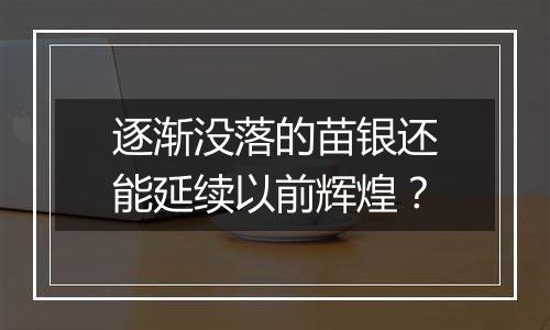 逐渐没落的苗银还能延续以前辉煌？