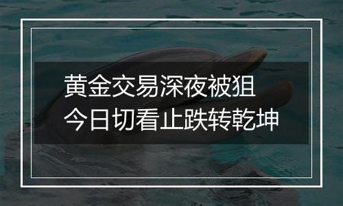 黄金交易深夜被狙 今日切看止跌转乾坤