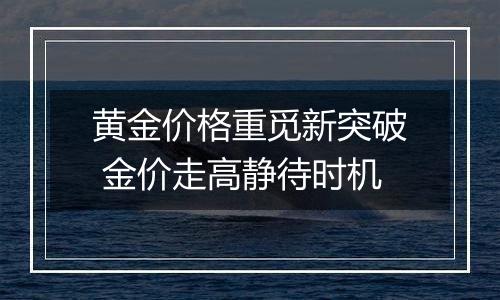 黄金价格重觅新突破 金价走高静待时机