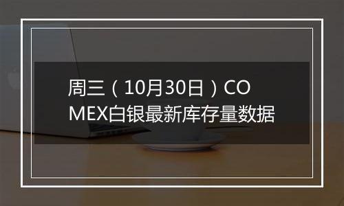 周三（10月30日）COMEX白银最新库存量数据