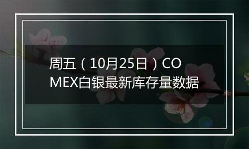 周五（10月25日）COMEX白银最新库存量数据