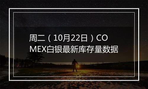 周二（10月22日）COMEX白银最新库存量数据