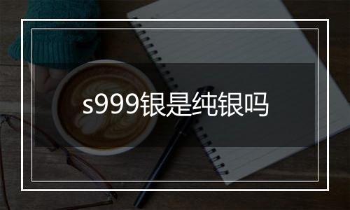 s999银是纯银吗