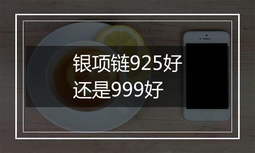 银项链925好还是999好