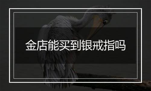 金店能买到银戒指吗