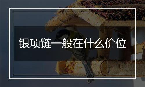 银项链一般在什么价位