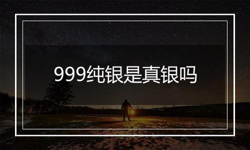 999纯银是真银吗