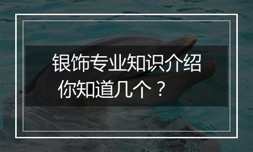 银饰专业知识介绍 你知道几个？