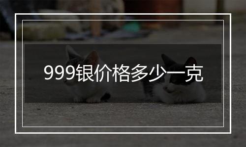 999银价格多少一克