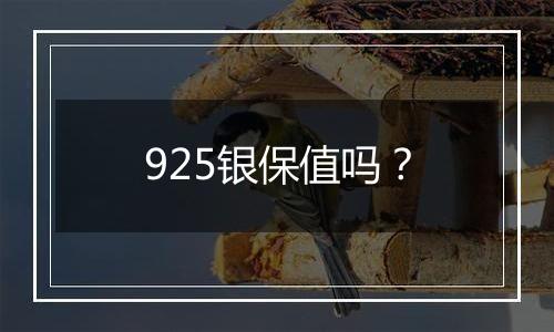 925银保值吗？