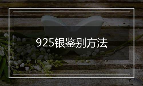 925银鉴别方法