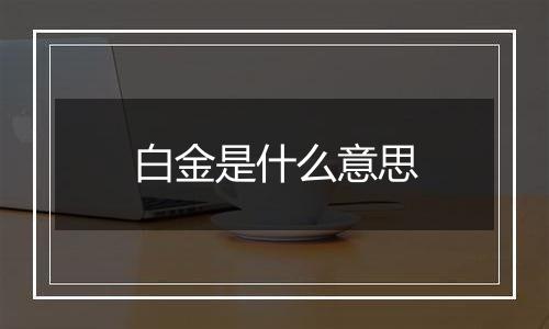 白金是什么意思