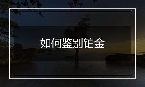 如何鉴别铂金