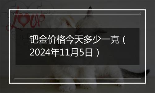 钯金价格今天多少一克（2024年11月5日）