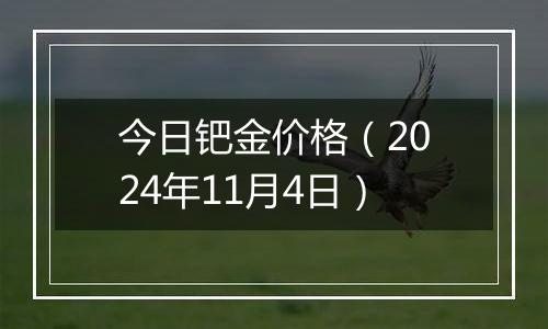 今日钯金价格（2024年11月4日）