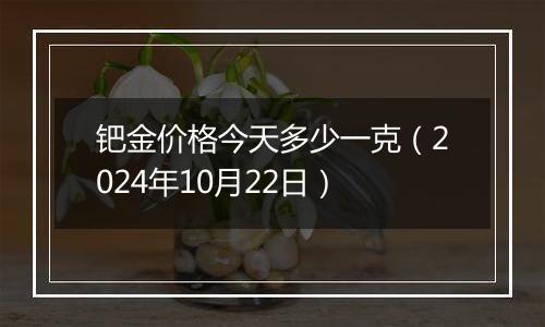 钯金价格今天多少一克（2024年10月22日）