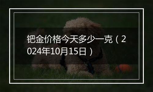 钯金价格今天多少一克（2024年10月15日）