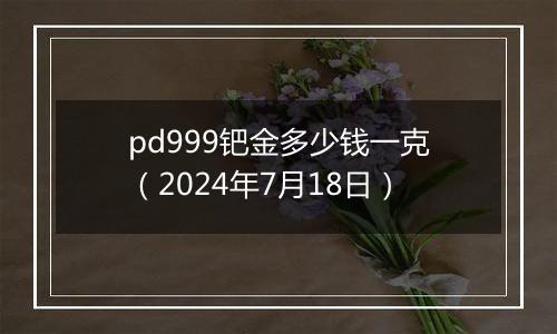 pd999钯金多少钱一克（2024年7月18日）