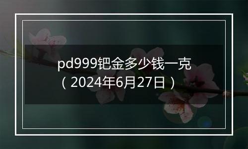 pd999钯金多少钱一克（2024年6月27日）