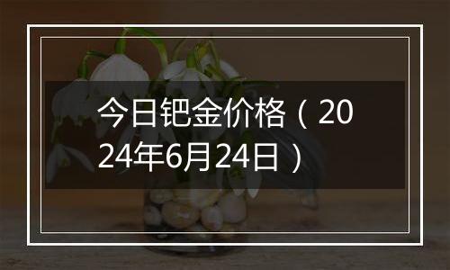 今日钯金价格（2024年6月24日）