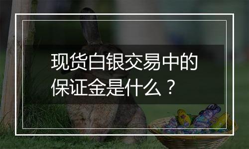 现货白银交易中的保证金是什么？