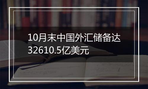 10月末中国外汇储备达32610.5亿美元