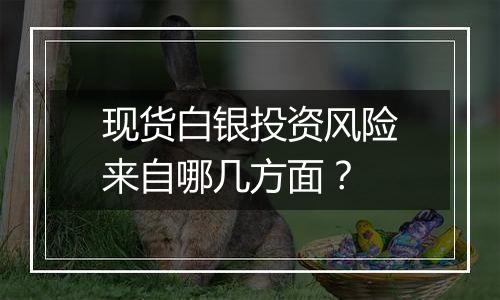 现货白银投资风险来自哪几方面？