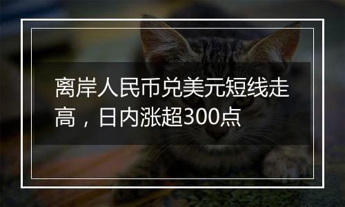 离岸人民币兑美元短线走高，日内涨超300点