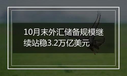 10月末外汇储备规模继续站稳3.2万亿美元